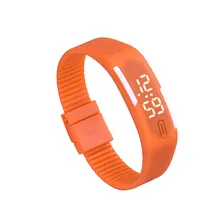 New Fashion Mens Womens Clock Rubber LED Watch Date Sports Bracelet Lady Girls Digital Wrist WatchF3