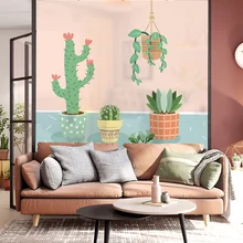 Витражная пленка на Окно Матовая непрозрачная стеклянная наклейка для конфиденциальности домашний декор цифровая печать BLT1300 свежие зеленые растения