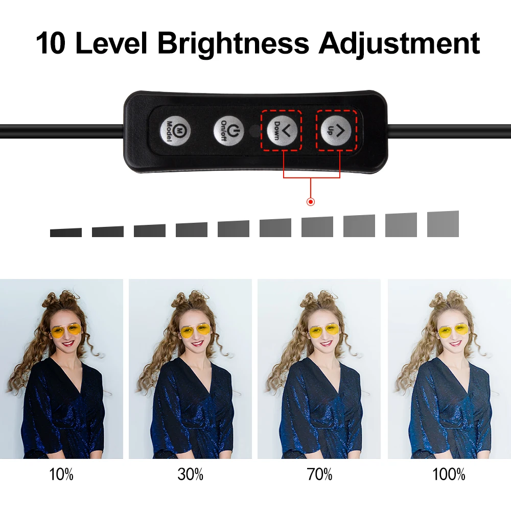  Yizhestudio 2 in 1 LED Light Ring Lighting Kit Photo Lamp for Video Live Youtube Selfie lamp with B - 33021960312