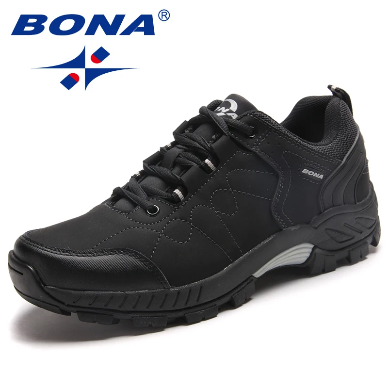 Tanie BONA nowy popularny styl mężczyźni piesze wycieczki buty zasznurować męskie buty sportowe do biegania na świeżym powietrzu Trekking trampki wygodne darmowa wysyłka