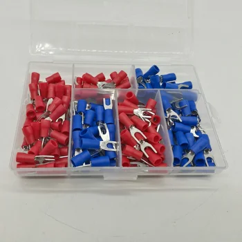 

190pcs 6sizes SV Crimp Terminal Spade fork connector kit Wire Copper Crimp Connector Insulated Cord Pin End Terminal
