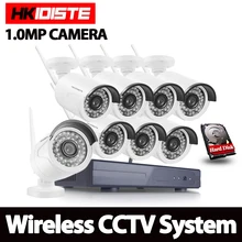 HKIXDISTE 8CH безопасности 1080 P Беспроводной NVR Kit P2P 720 P HD Напольный ИК Ночное видение IP Камера WI-FI CCTV Системы 1 ТБ HDD