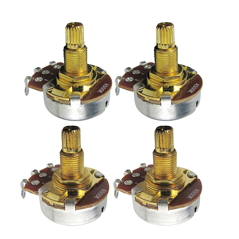 NEW 4PCS Big Size Audio Taper / Linear Taper Potentiometer 500k Guitar