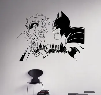

New arrival Batman Vs Joker Wall Decal Comics Superhero Vinyl Sticker Custom Decals Home Decor Removable Decor Wall Art