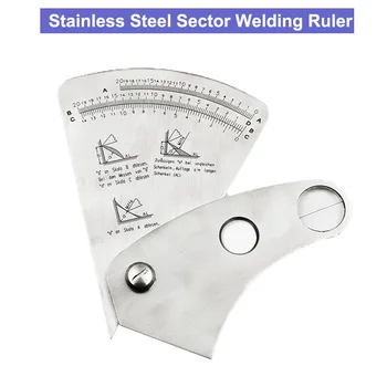

0-20mm Stainless Steel Sector Ruler Welding Feeler Gauge Gage Depth Ruler Gap Hole Inspection For Measurement Tool