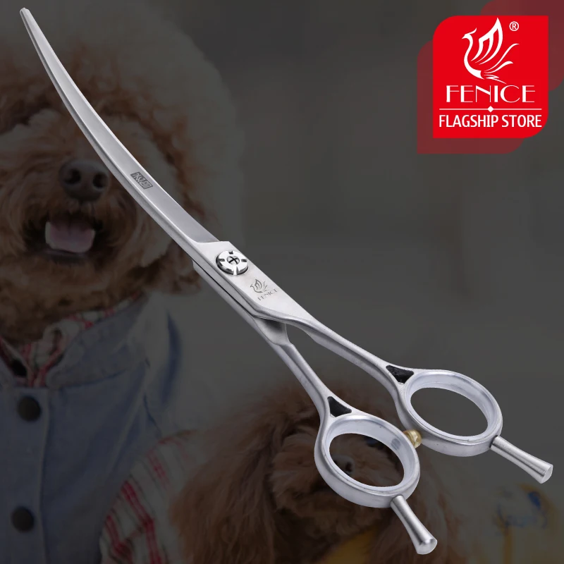 Fenice JP440C 6.75 inch Professional Pet Curved Shears Dogs Grooming Scissors Pets Hair Cuttings Shears dog grooming scissors dog grooming scissors kit