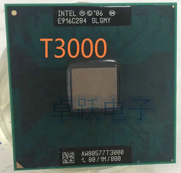 Intel Laptop cpu T3000 1,80/1 M/800 SLGMY поцарапанные части