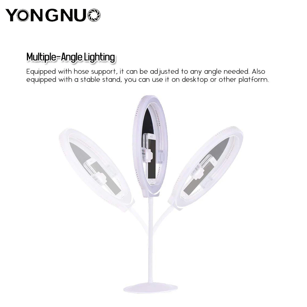 

YONGNUO YN128 II Photography LED Ring Light with Makeup Mirror Bicolor Beautify LED Selfie Lamp for iPhone Mobile Youtube makeup