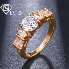 LXOEN простое обручальное кольцо из циркония для женщин популярный горный хрусталь серебряные Свадебные кольца для влюбленных для женщин ювелирные изделия