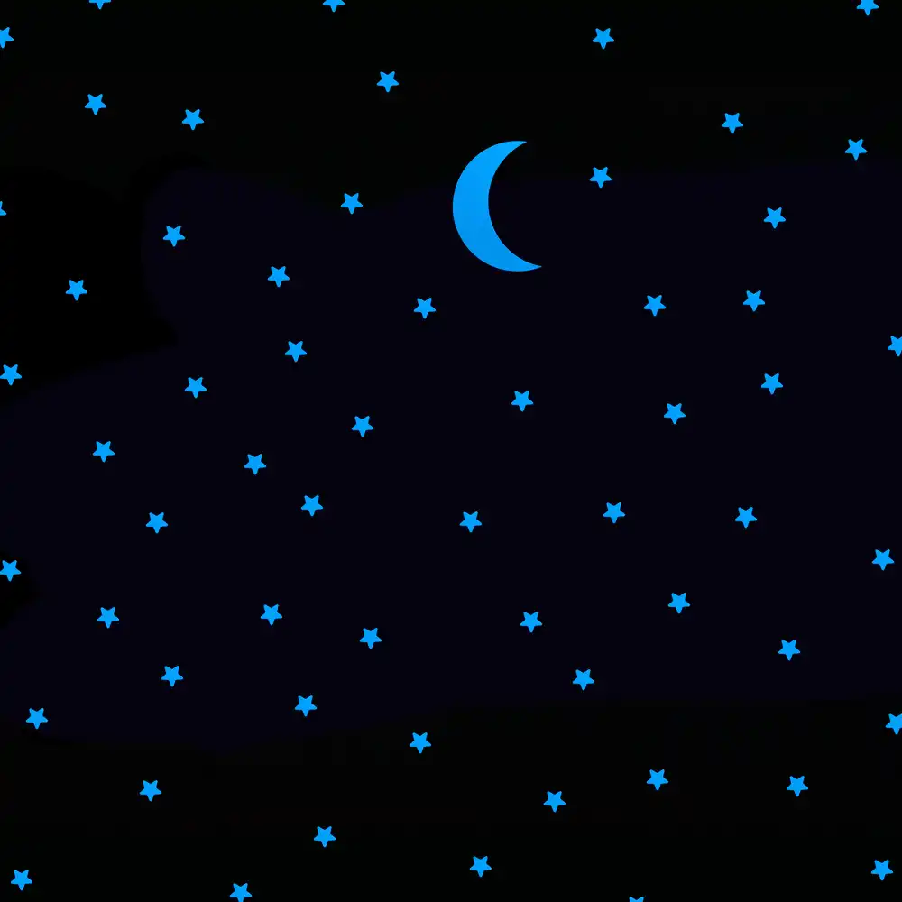 Glow In The Dark Moon Stars Night Light Wall Sticker For Kids Room