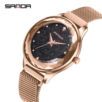 

SANDA Watch Women Fashion Mesh Band Stainless Steel Ladies Watch Luxury Exquisite Women's Watches reloj mujer relogio feminino
