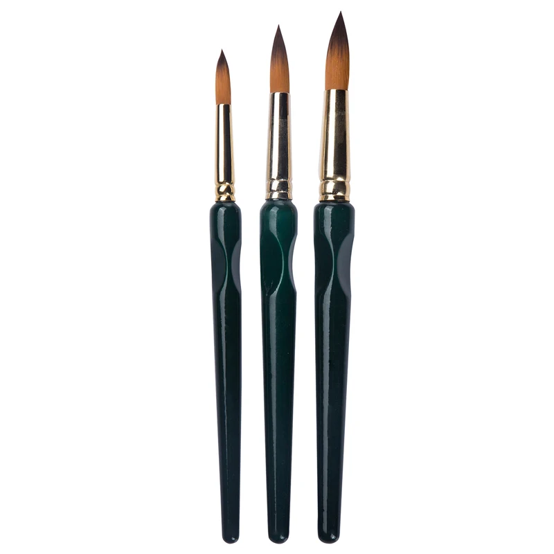 MEEDEN 3pcs High quality Artist Nylon Hair Watercolor Paint Brush Oil