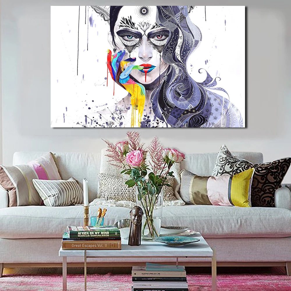 

JQHYART Multicolor Nail Modern Wall Pictures For Living Room Painting Wall Painting Picture Canvas Art No Frame
