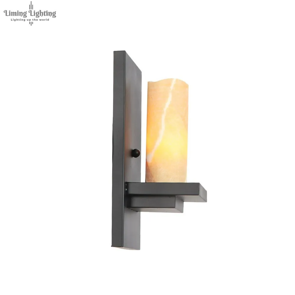 Ретро Лофт стиль Железный бра Винтаж Мраморный Настенный светильник для дома Античный промышленный светодио дный светодиодный настенный