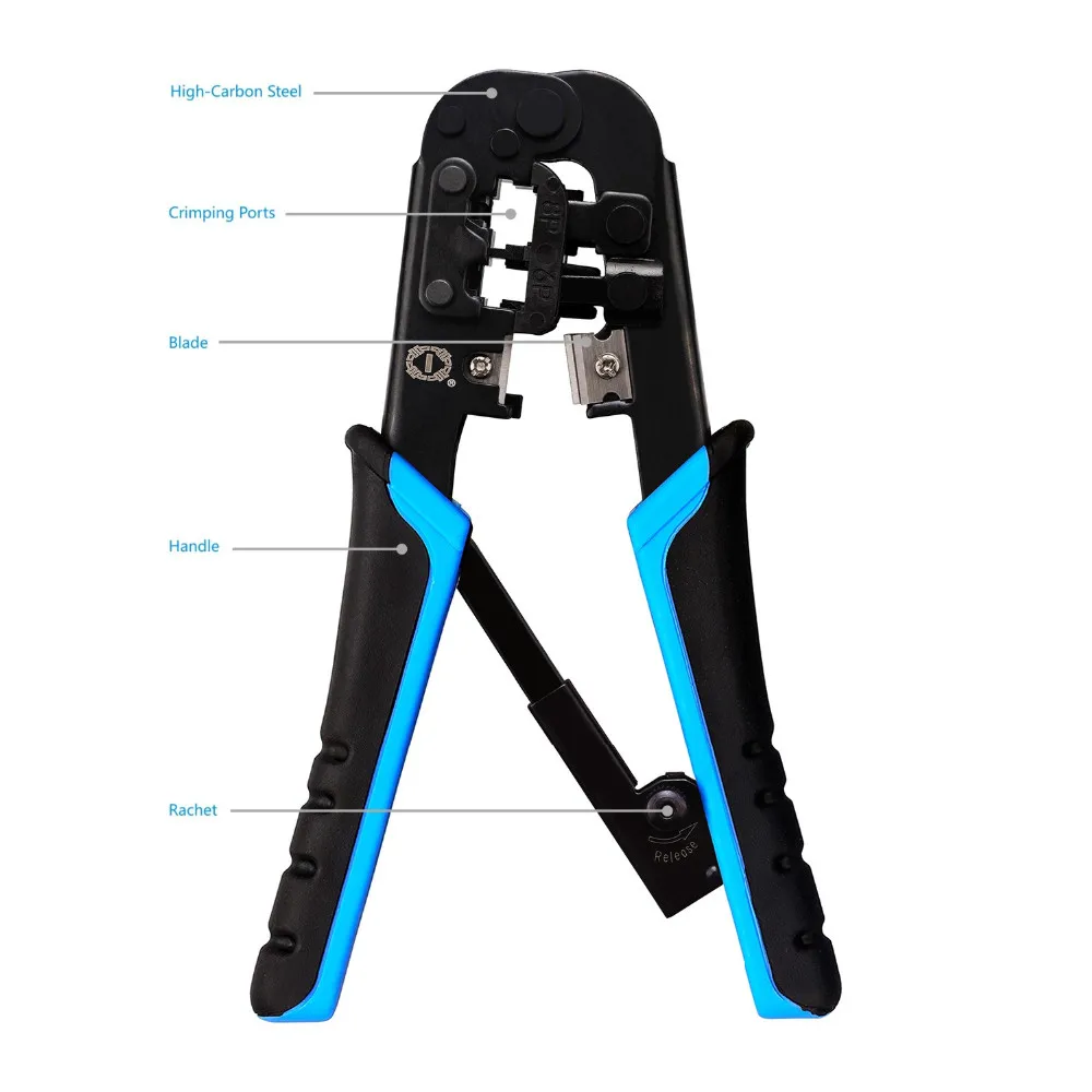 LBSC обжимной инструмент для 4 P/6 P/8 P RJ-11/RJ-12/RJ-45 сетевой обжимной инструмент-модульная телекоммуникационная сеть обжимных ИНСТРУМЕНТОВ кабель(щипцы