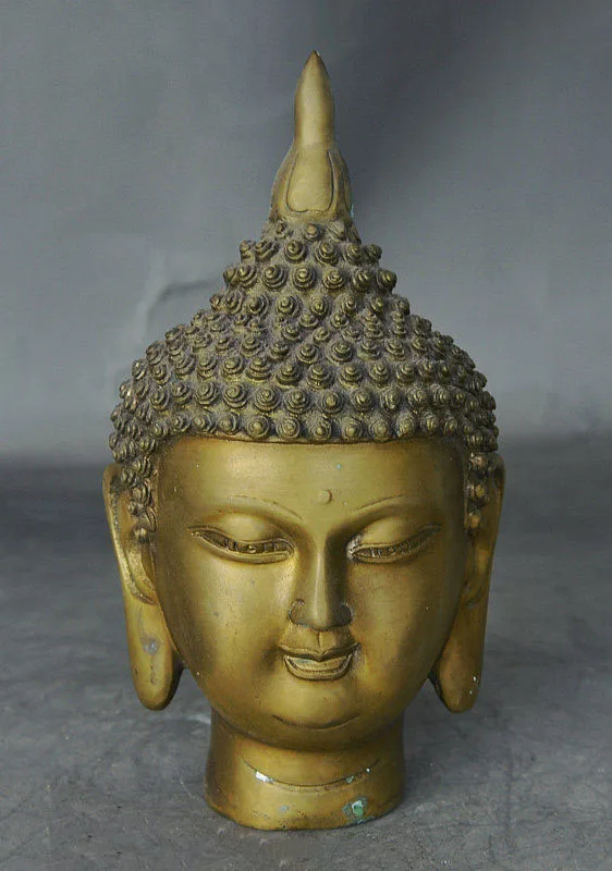 

Tibetan Buddhism Temple Bronze Shakyamuni Amitabha Buddha Sakyamuni Head Statue
