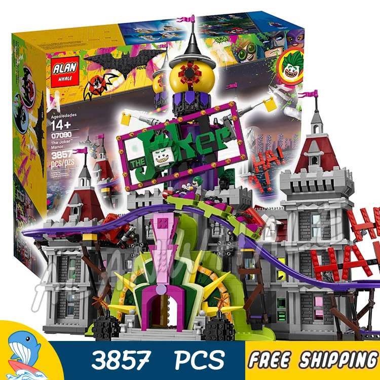 

3857pcs Super Heroes Batman Movie Joker Manor Castle Jokerland 07090 Model Building Blocks Toys Bricks Compatible With lego