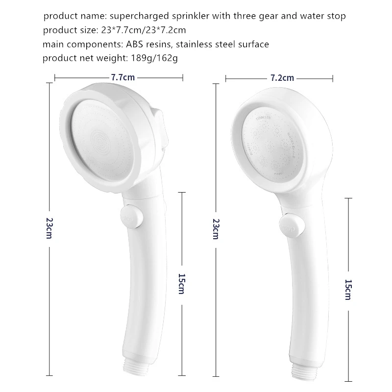 Душевая головка для ванной Регулируемая 3 режима высокого давления одна кнопка остановки воды ручной головки(YJ-SK-002