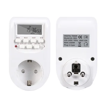 

Digital Timer Switch EU Plug Kitchen Timer Outlet 220V 50HZ 10A 7 Day 12/24 Hour Programmable Timing Socket Wholesale