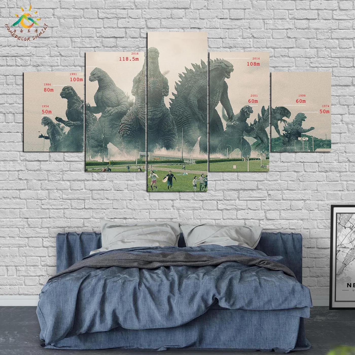 дешево! Годзилла Размеры Wall Art HD Отпечатки На Холсте Живопись Модульная Картина И Плакат Холст Картины