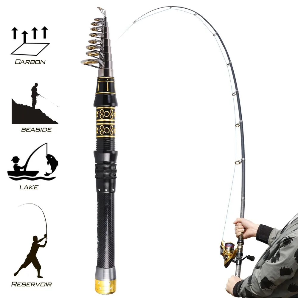 Sougayilang Telescopic Fishing Rod Carbon Retractable 1.5M 3M Spinning