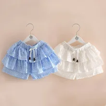 Розничная Лето в тонком стиле Новинки для девочек Одежда для детей детские кружевные короткие брюки пляжные штаны