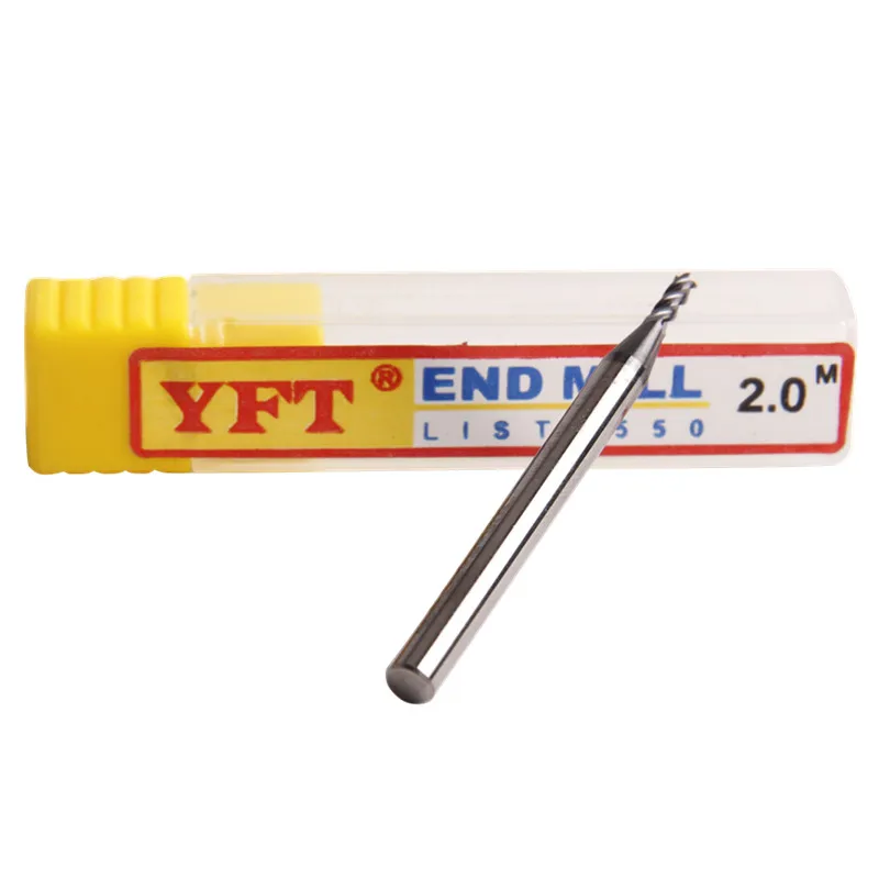 

YFT 4-blade Carbide End Mill Diameter 2mm Router Bit Set End Mills Tungsten Steel Milling Cutter HRC 55 CNC Tools