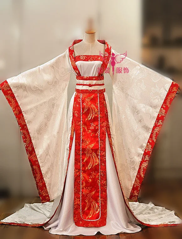 

Train female hanfu tang suit cosplay costume women's costume dragon cos white version