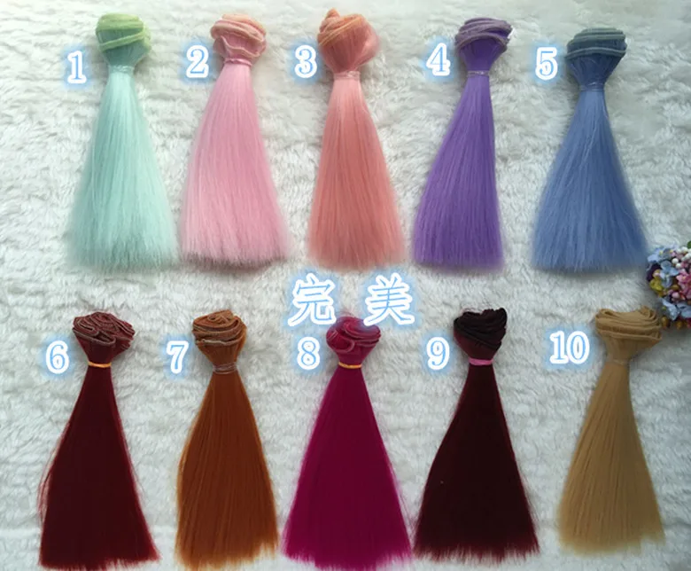 1 шт. 30 см * 100 см 48 цветов высокая температура девушка Periwig кукла парик салон материал прямые волосы парик для BJD SD куклы аксессуары