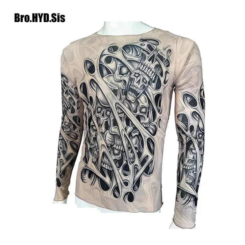 Camisetas divertidas de tatuaje de calavera para hombre Camisetas de manga larga elásticas de Modal finas para mujer Camisas de tatuaje con estampado en todo el cuerpo Camisetas de Tatuajes Camisetas divertidas de tatuaje de calavera para hombre Camisetas de manga larga elásticas de Modal finas para mujer Camisas de tatuaje con estampado en todo el cuerpo Camisetas de Tatuajes