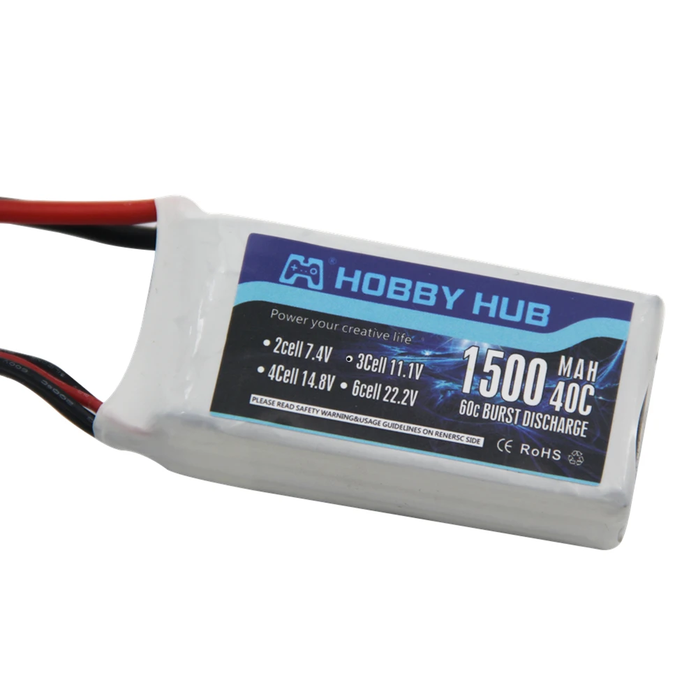 Hobby Hub power LiPo battery 11,1 V 1500Mah 3S 40C MAX 60C T разъем для радиоуправляемого автомобиля самолета вертолета часть Прямая поставка