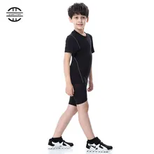 Yuerlian/Новинка; детский спортивный костюм; компрессионные колготки для фитнеса; Комплект для бега; спортивная одежда для спортзала; короткая футболка; шорты; сухой детский спортивный костюм