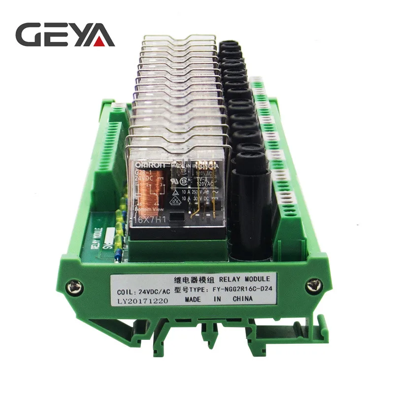 GEYA NGG2R 16 канальный Omron релейный модуль с предохранителем 12VDC 24VDC Реле PLC 1NO1NC|Реле| |