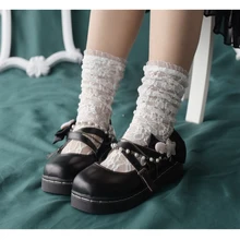 Французские винтажные гетры в стиле Лолиты с кружевной отделкой; Милые Японские Женские носки принцессы; Мягкие короткие гетры для школьников