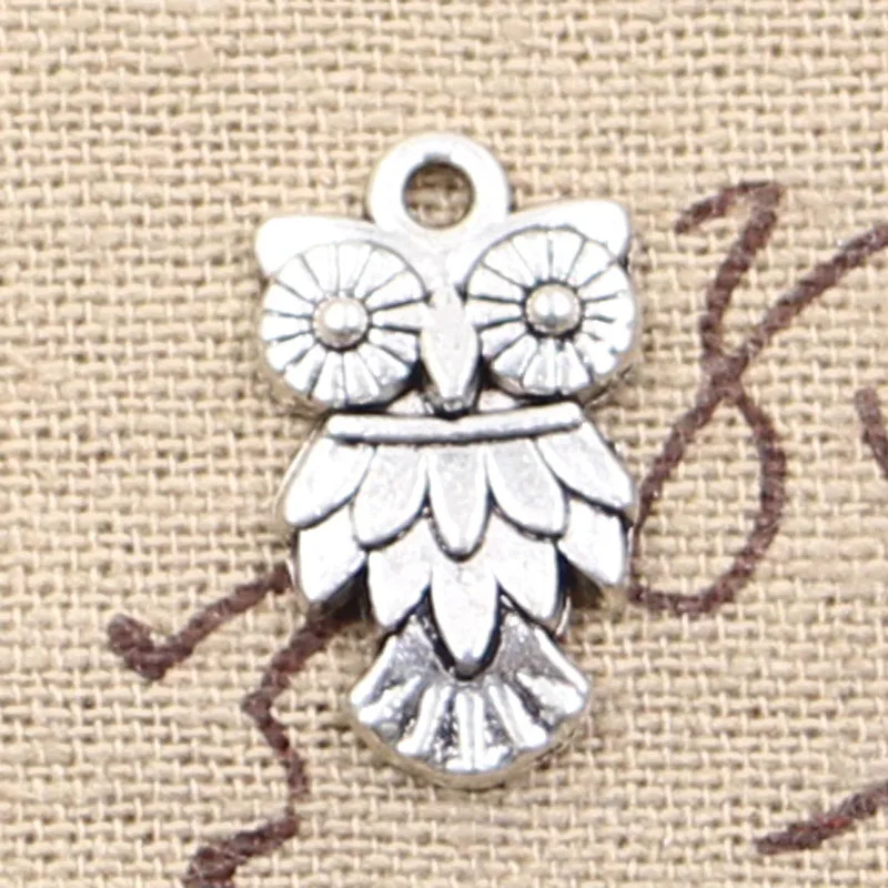

12pcs Charms owl 20x11mm Antique Silver Plated Pendants Making DIY Handmade Tibetan Silver Finding Jewelry