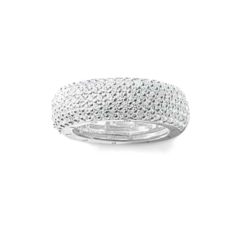 

Silver Rings with Five Rows White CZ Pave, Trendy Wax Set Eternity Love Thomas Style Ring Jewelry Bijoux Gift for Women Men