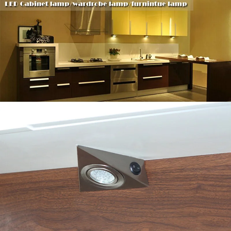

3W LED Night Light Kitchen Under Cabinet Cupboard Triangular Light Lamp TT-best