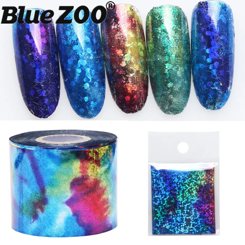 Hot Holographic Foil Paper Nails Decals 5cm*20cm/120m Shiny Starry Sky