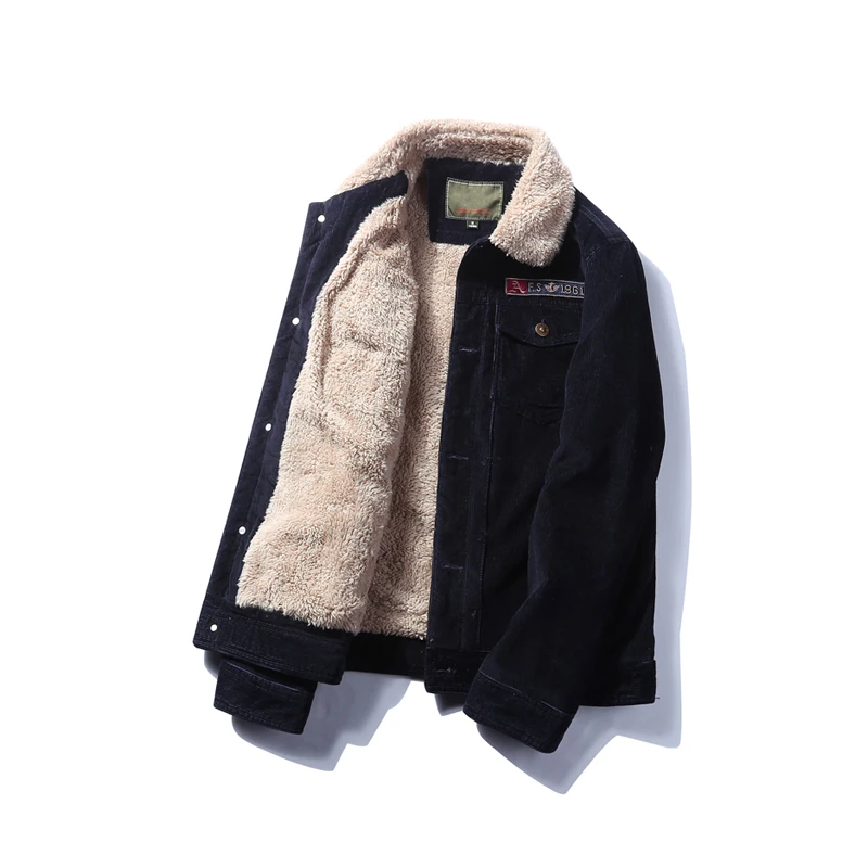 AYUNSUE, короткая осенне-зимняя куртка, Мужская, искусственный мех ягненка, воротник, вельвет, хлопковое пальто, зимняя куртка, s манто для мужчин, Homme Hiver KJ753