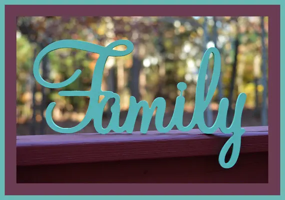 

6" Family Sign,Wall hanging, Wooden Family sign, wooden letters,, home decor,Wedding props Housewares, Wall Decor