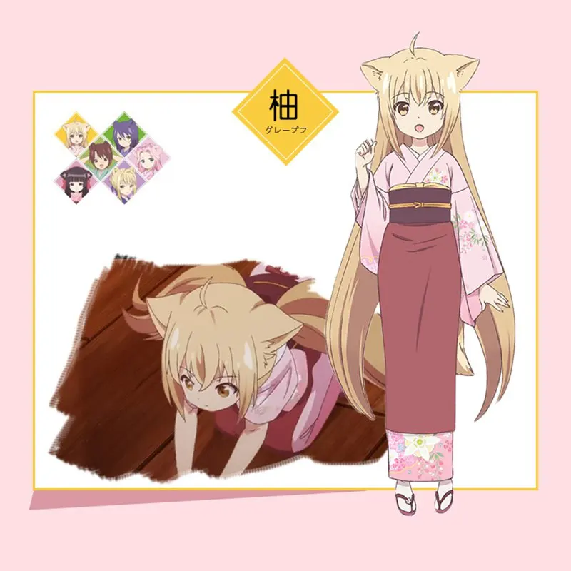 Konohana Kitan костюмы для косплея Yuzu Ren Sakura Yukata кимоно платье карнавал Взрослый