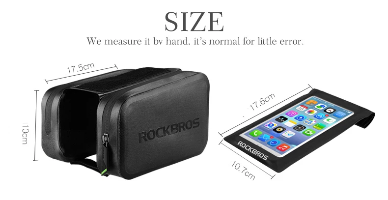 Excellent ROCKBROS Waterproof Touch Screen Bicycle Bags MTB Cycling Bike Frame Phone Bag Holder Pannier Case Pouch Fit Under 6.0" Phone 0