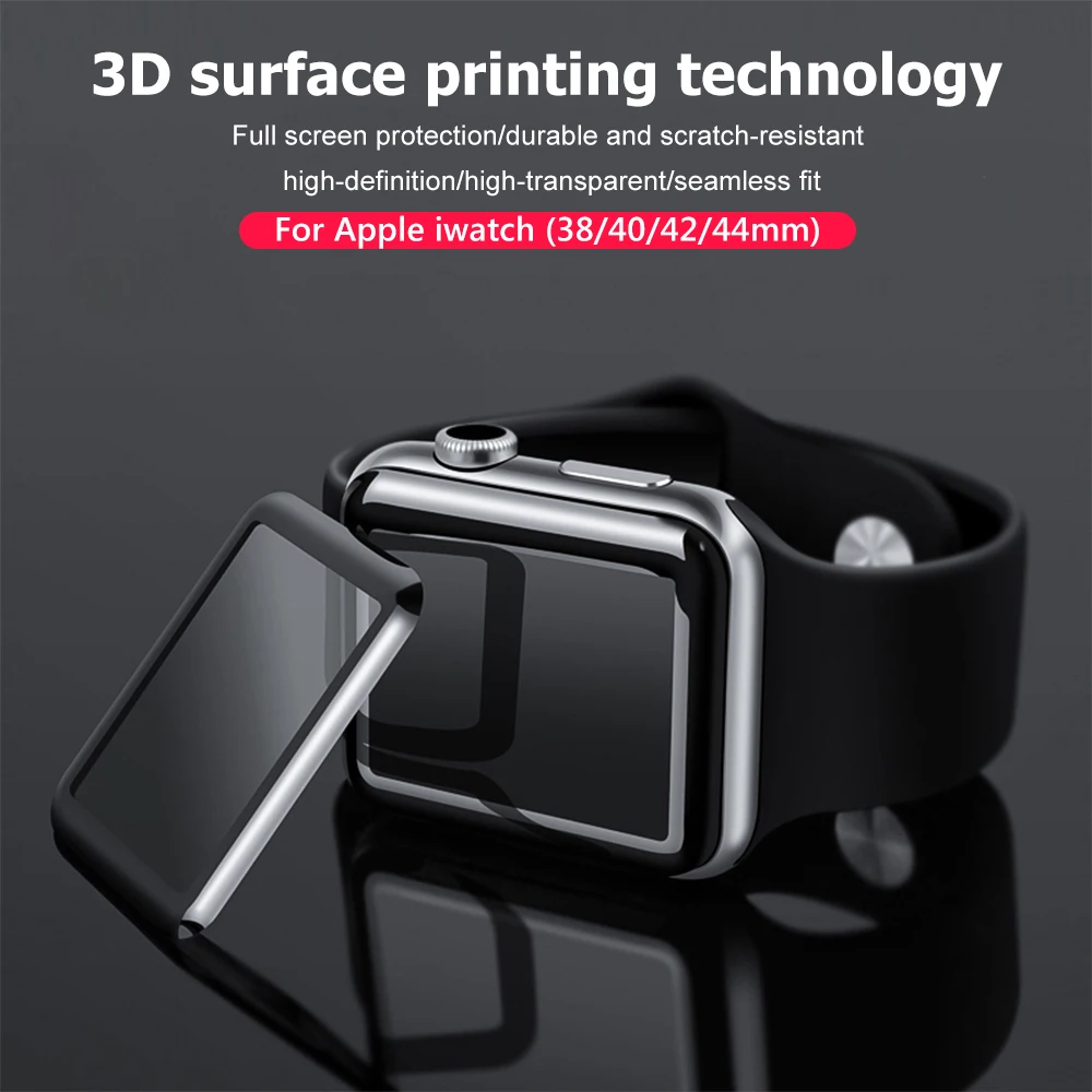 3D полное покрытие из закаленного стекла для Apple Watch Series 1 2 3 4 5 Защитная пленка для экрана iWatch 38 42 40 44 мм мягкая пленка