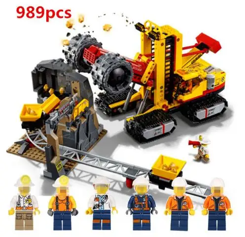 

CX 02102 989Pcs Model building kits Compatible with Lego 60188 Mining Experts Site Set Bricks figure toys for children