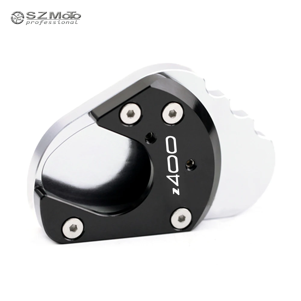 

For KAWASAKI Z400 Z 400 2019 2020 Motorcycle Accessories Side Kickstand Stand Extension Foot Support Plate pad Logo CNC