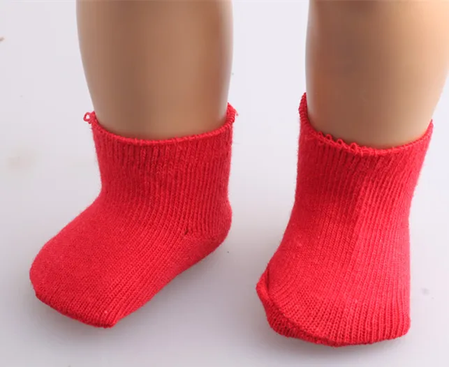 New American girl doll clothes accessories fashion Red socks for 18