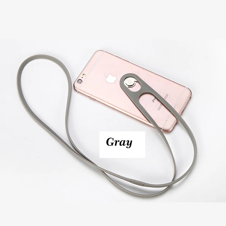 Универсальный строп для ключей, спортивный силиконовый ремешок для мобильного телефона, ремешок на шею, пряжка на цепочке - Цвет: Grey