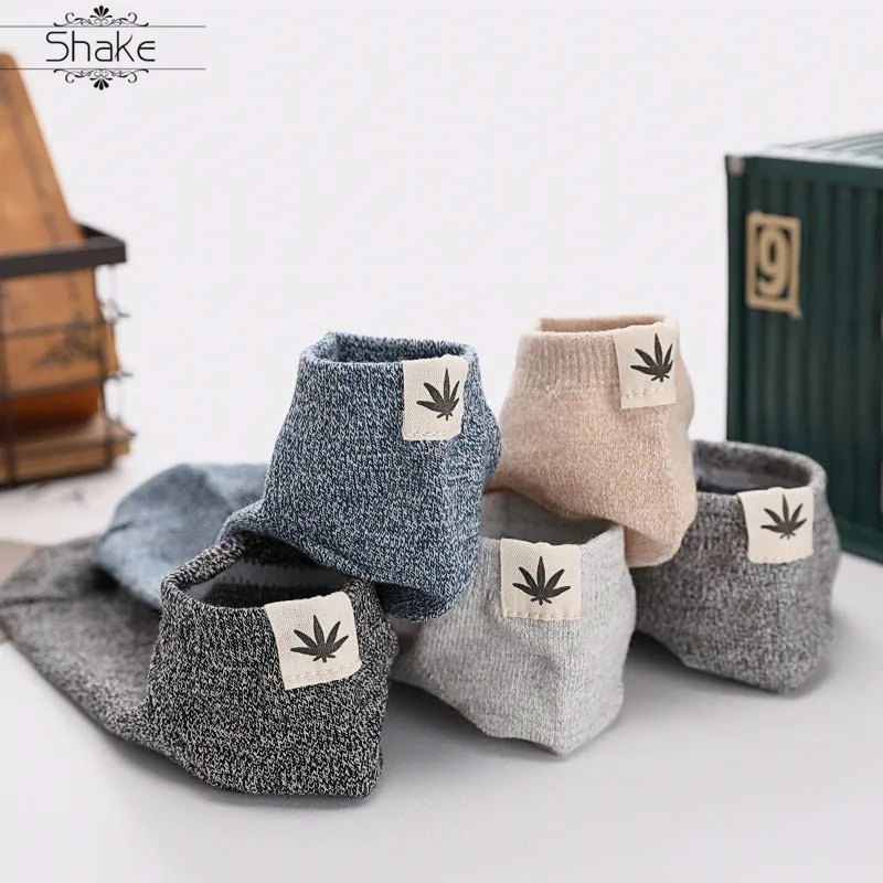 

Shake Unisex Comfortable Business CottonYouthful Style Socks Slippers Maple leaf cartoon alien print Short Socks Male