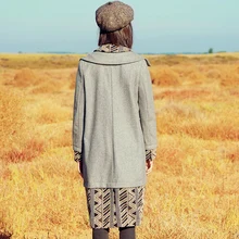 Зимнее шерстяное пальто в народном стиле для женщин MZ14043