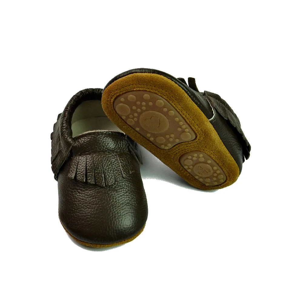 Детская обувь из натуральной кожи; мокасины для маленьких девочек и мальчиков; обувь ручной работы с мягкой резиновой подошвой; обувь для первых ходунков; бахрома